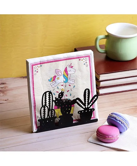A Vintage Affair Cactus Garden Napkin Organizer - Black