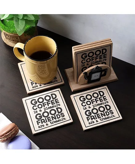 A Vintage Affair Good Friends Wooden Coaster - Set of 6