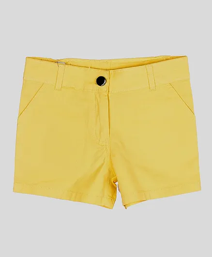 Peppermint Solid Color Shorts - Yellow