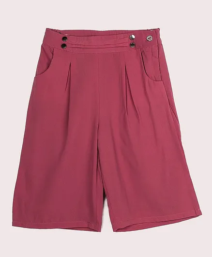 Peppermint Solid Colour Full Length Culottes - Dark Pink