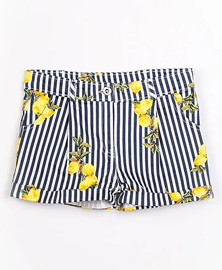 Peppermint Fitted Silhouette Printed Shorts - Yellow