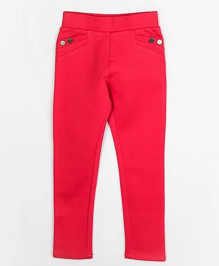Peppermint Fitted Silhouette Solid Jeggings - Peach