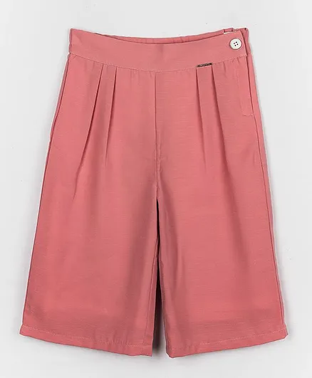 Peppermint Full Length Solid Flared Culottes - Peach