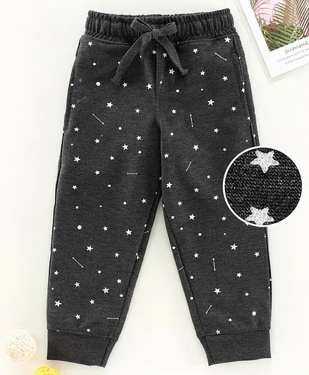 Rikidoos Full Length Star Print Track Pants - Grey