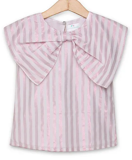 Knitting Doodles Lurex Stipes Sleeveless Top - Pink