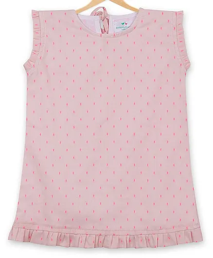 Knitting Doodles Printed Sleeveless Top - Pink