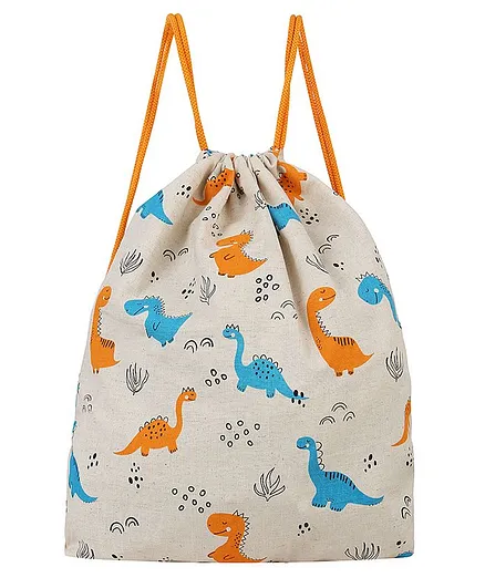 Knitting Doodles Dinosaur Print Drawstring Bag - Multi