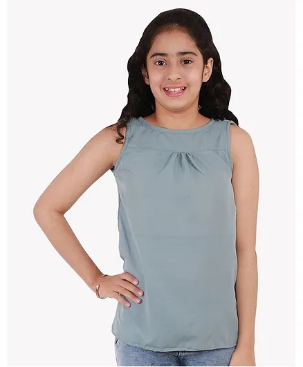 Chipbeys Sleeveless Solid Color Top - Grey