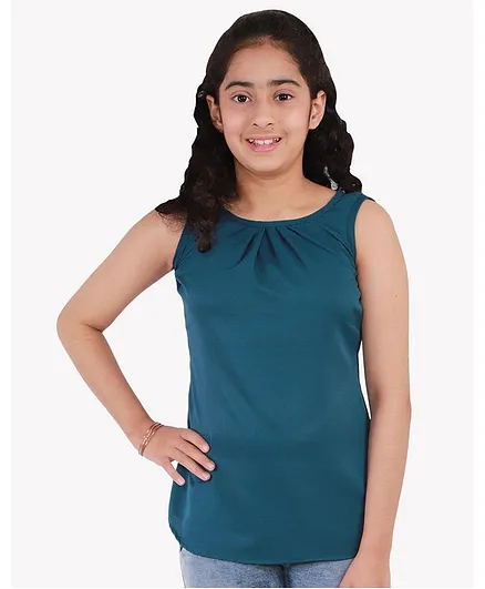 Chipbeys Sleeveless Solid Top - Blue