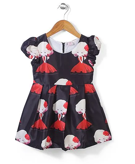 Peach Giirl Dress - Black & Red