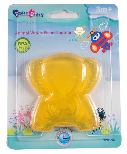 Ole Baby Elephant Shaped Water Filled Teether - Yellow