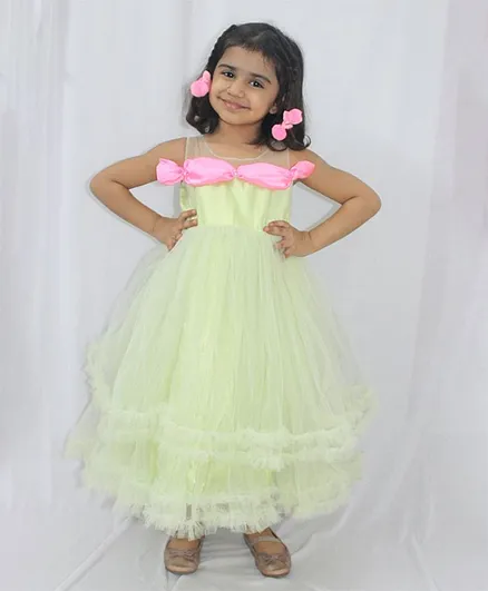 Chopuco Sleeveless Layered Midi Length Tutu Dress - Yellow