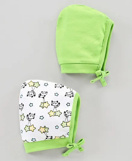Babyhug Cotton Caps Pack of 2 Multicolour - Diameter 8 cm