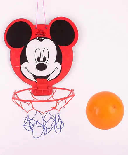 Disney Mickey Mouse Face Cut Basket Ball Set - Orange