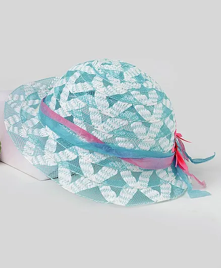 TMW Kids Lace Design Abstract Print Hat - Blue