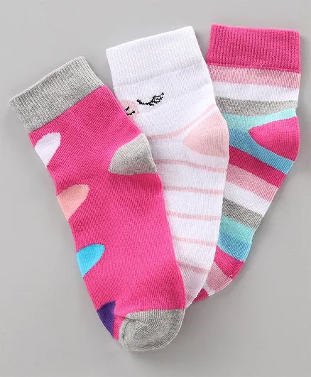 Pine Kids Anti Bacterial Socks Set of 3 Pairs - Multicolor