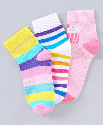 Pine Kids Anti Bacterial Socks Set of 3 Pairs - Multicolor