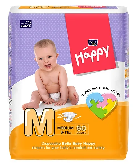 Bella Baby Happy Diapers Medium - 60 Pieces