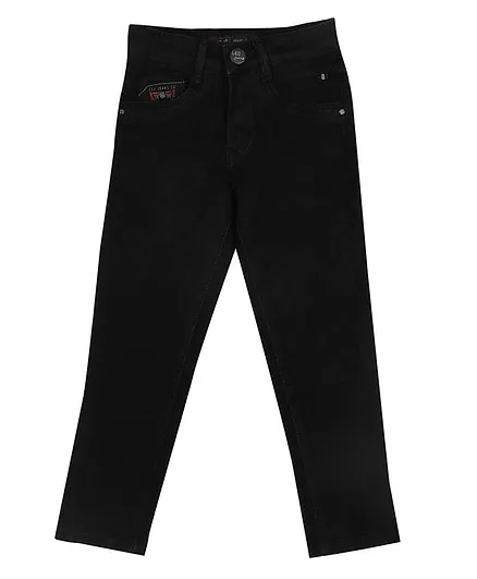 LEO Solid Full Length Slim Fit Stretch Fashion Jeans - Black