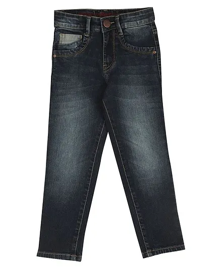 LEO Solid Full Length Slim Fit Stretch Fashion Jeans - Blue