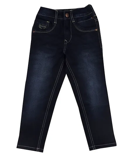 LEO Full Length Denim Back Elastic Stretch Jeans - Raw Wash