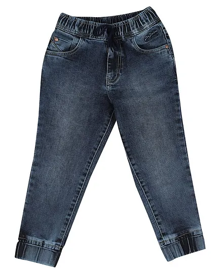 LEO Solid Full Length Denim Jeans - Blue