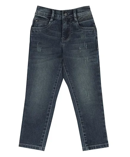 LEO Full Length Back Elastic Stretch Jeans - Blue