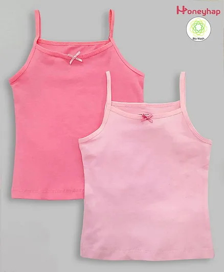 Honeyhap Cotton Lycra Singlet Slips with Silvadur Antimicrobial Finish Pack of 2 - Pink