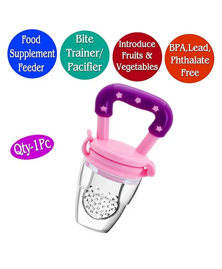 Mastela Food Feeder with Silicone Mesh - Pink