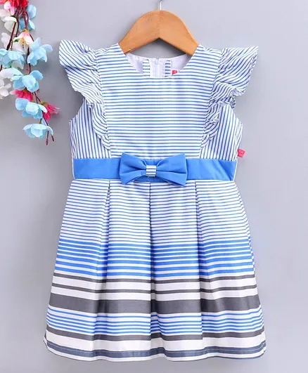 Twetoons Sleeveless Frock Striped Print - Blue