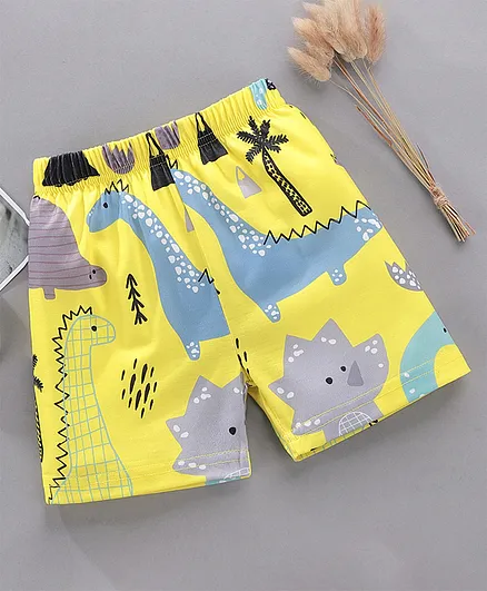 Kookie Kids Shorts Dino Print - Yellow