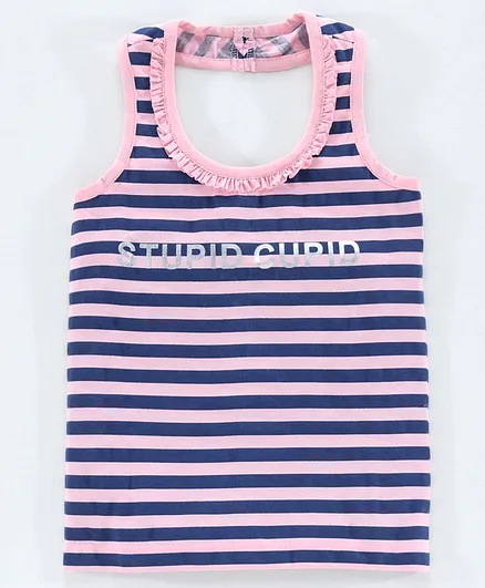 Stupid Cupid Sleeveless Striped Tee - Blue