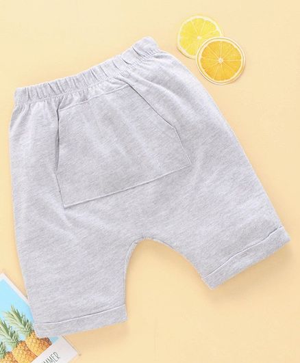 Fox Baby Mid Thigh Length Cotton Shorts - Grey