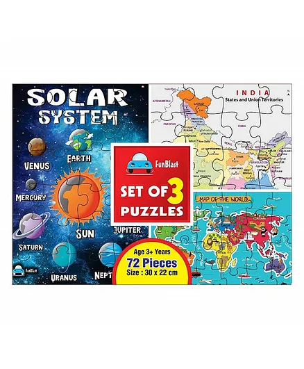 FunBlast 3 in 1 Jigsaw Puzzle Multicolor - 72 Pieces