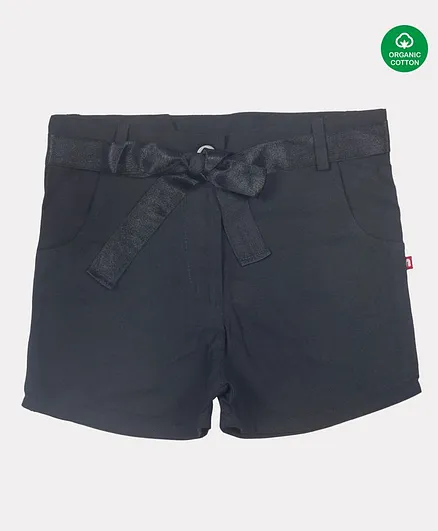 Nino Bambino 100% Organic Cotton Solid Shorts - Black