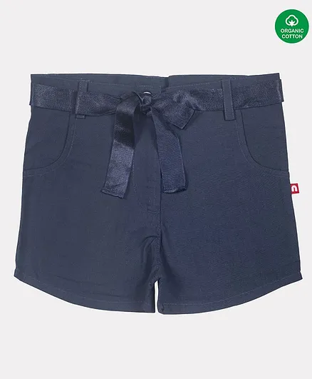 Nino Bambino 100% Organic Cotton Solid Shorts - Navy