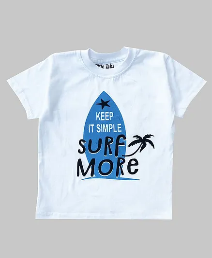 Little LABS Surf More Print Half Sleeves Tee - White