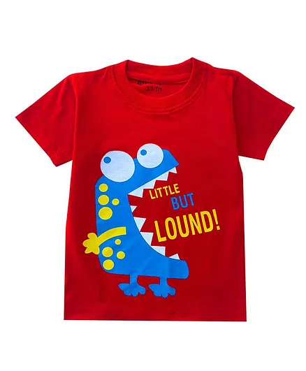Little LABS Little But Loud Print Half Sleeves Tee - Red
