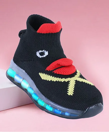 PASSION PETALS Duck Face Led Shoes - Black