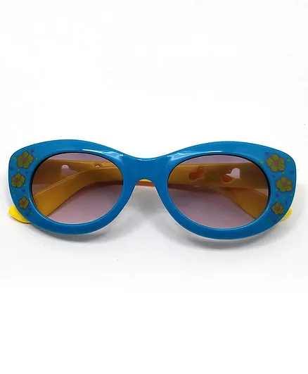 Kid-O-World Flower Print Sunglasses - Blue Yellow