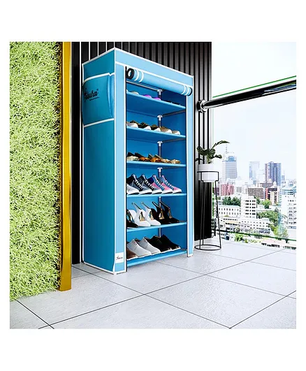 Fabura 6 Shelves Storage Unit - Light Blue