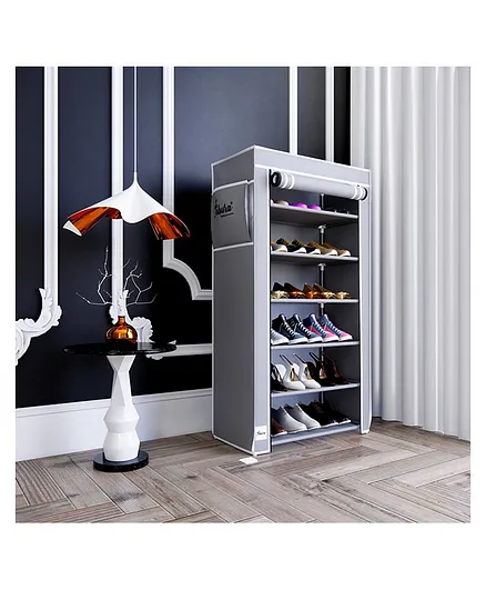 Fabura 6 Shelves Storage Unit - Grey