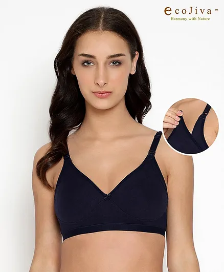 Bella Mama Anti Bacterial Nursing Seamfree T-Shirt Bra - Blue
