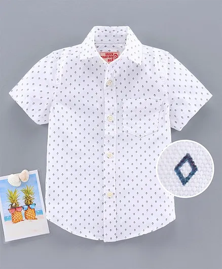 Under Fourteen Only Half Sleeves Printed Shirt - White