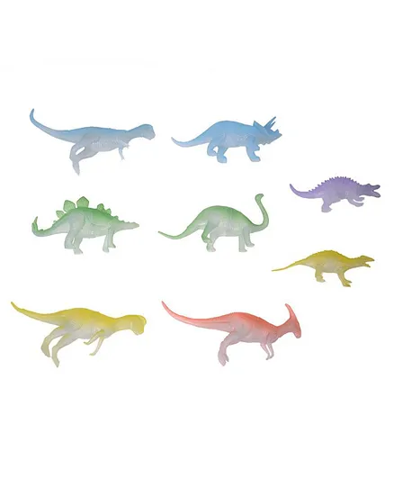 New Pinch Dinosaur Figures Pack of 8 - Multicolour