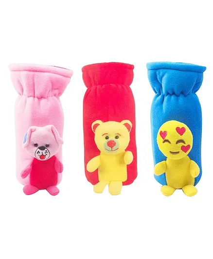 Ole Baby Plush Bottle Cover Animal Motif Pack of 3 - Fits 240 ml Feeding Bottle Each