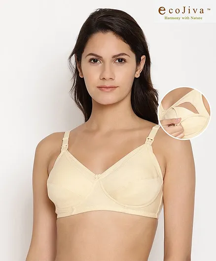 Bella Mama Cotton Blend Anti-bacterial Nursing Bra - Off White