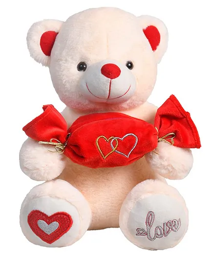 Ultra Plush Teddy Bear with Candy Soft Toy Peach - Height 33 cm
