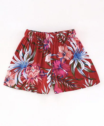 CrayonFlakes Floral Print Shorts - Red