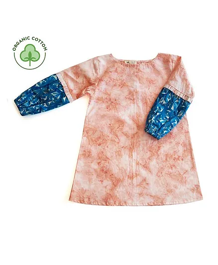 Miko Lolo Organic Cotton Tie Dyed Full Sleeves Dress - Pink